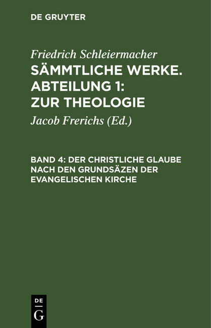 Der christliche Glaube nach den Grundsäzen der evangelischen Kirche; . main product photo