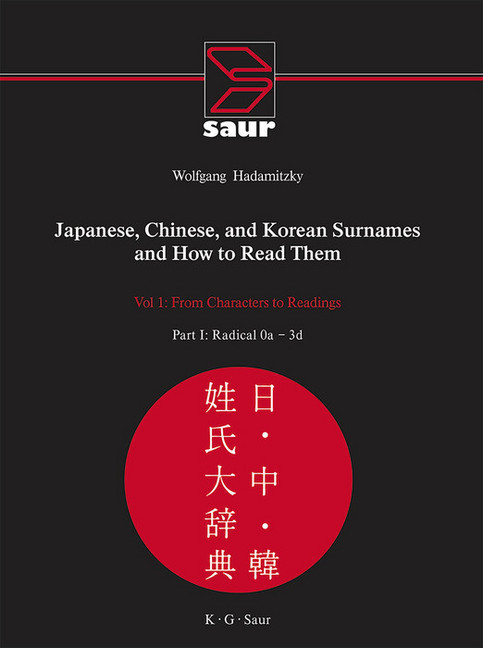 Japanese, Chinese, and Korean Surnames and How to Read Them; . main product photo
