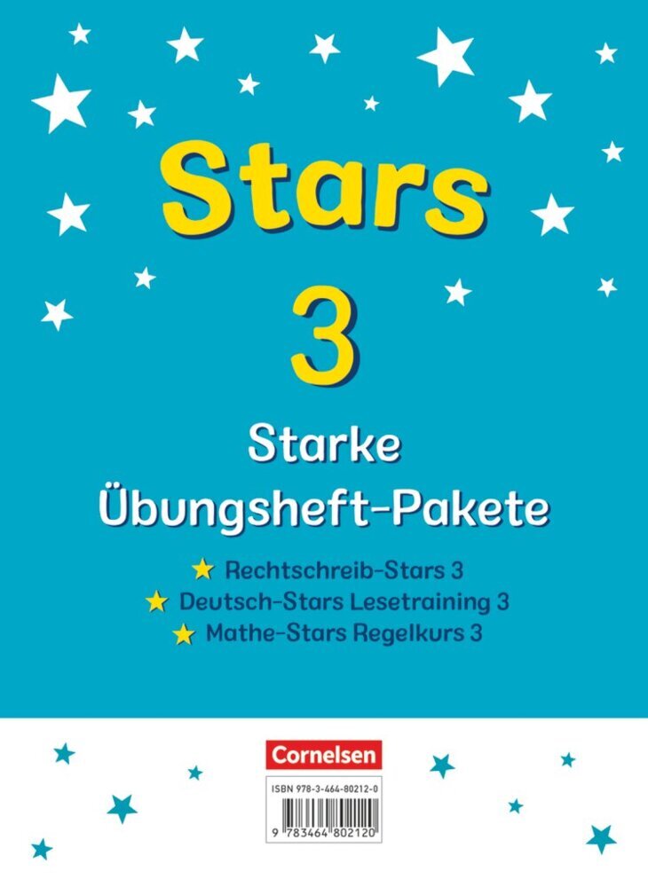 STARS - starke Übungshefte - Übungsheftpakete Deutsch und Mathematik - 3. Schuljahr Übungshefte im Paket mit Lösungen - Rechtschreib-Stars, Deutsch-Stars Lesetraining und Mathe-Stars Regelkurs main product photo