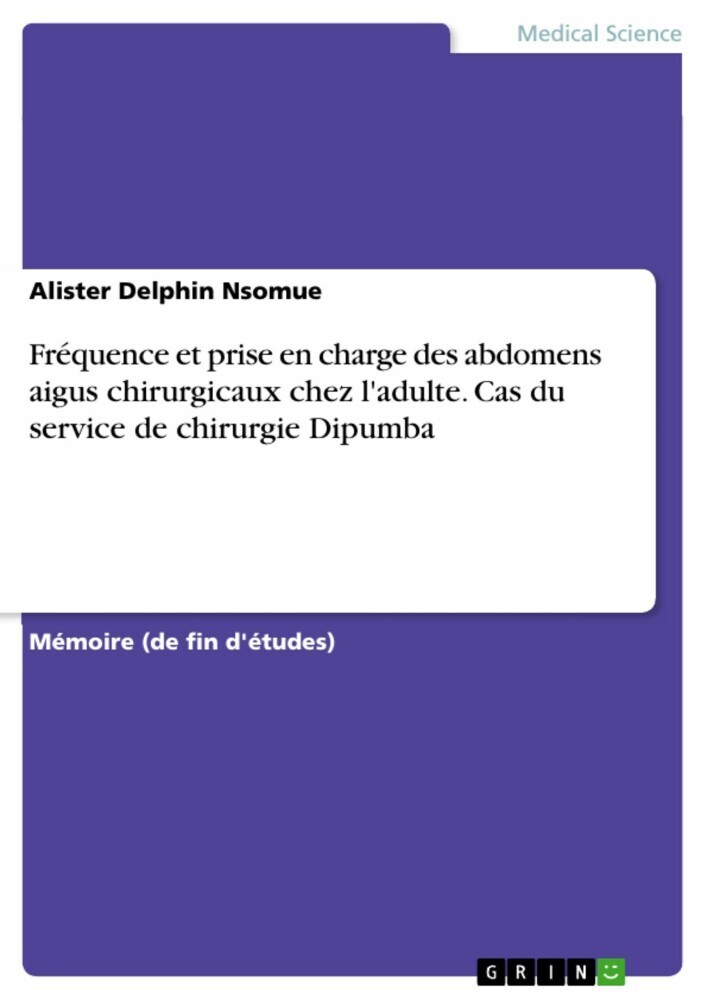 Fréquence et prise en charge des abdomens aigus chirurgicaux chez l'adulte. Cas du service de chirurgie Dipumba main product photo