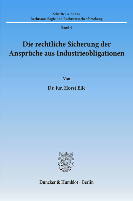 Die rechtliche Sicherung der Ansprüche aus Industrieobligationen. main product photo