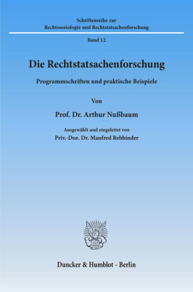 Die Rechtstatsachenforschung.