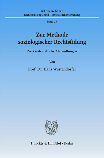 Zur Methode soziologischer Rechtsfindung. main product photo