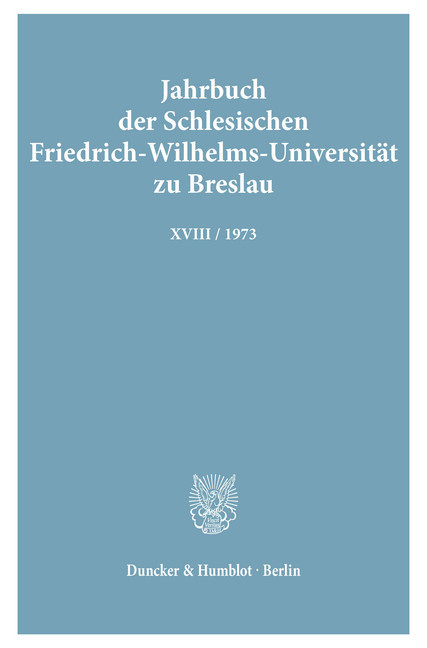 Jahrbuch der Schlesischen Friedrich-Wilhelms-Universität zu Breslau. main product photo