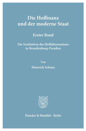 Die Hoffinanz und der moderne Staat.