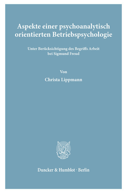 Aspekte einer psychoanalytisch orientierten Betriebspsychologie main product photo