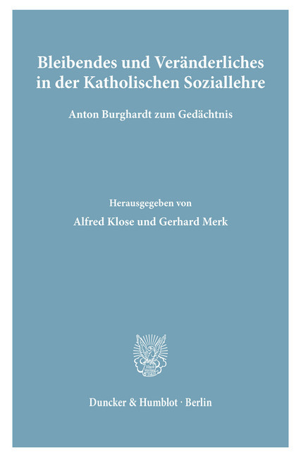 Bleibendes und Veränderliches in der Katholischen Soziallehre. main product photo