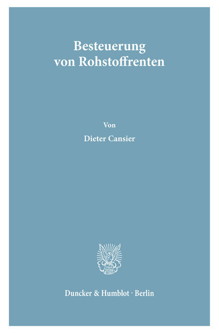 Besteuerung von Rohstoffrenten. main product photo