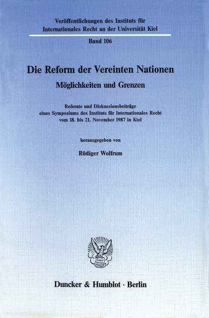 Die Reform der Vereinten Nationen. main product photo
