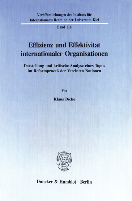 Effizienz und Effektivität internationaler Organisationen. main product photo