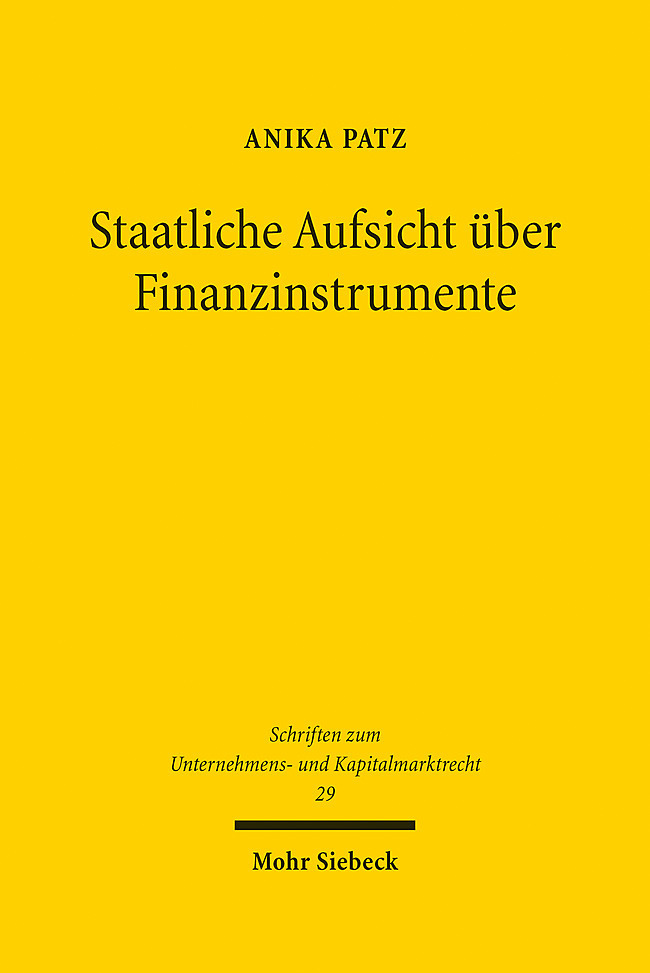 Staatliche Aufsicht über Finanzinstrumente main product photo