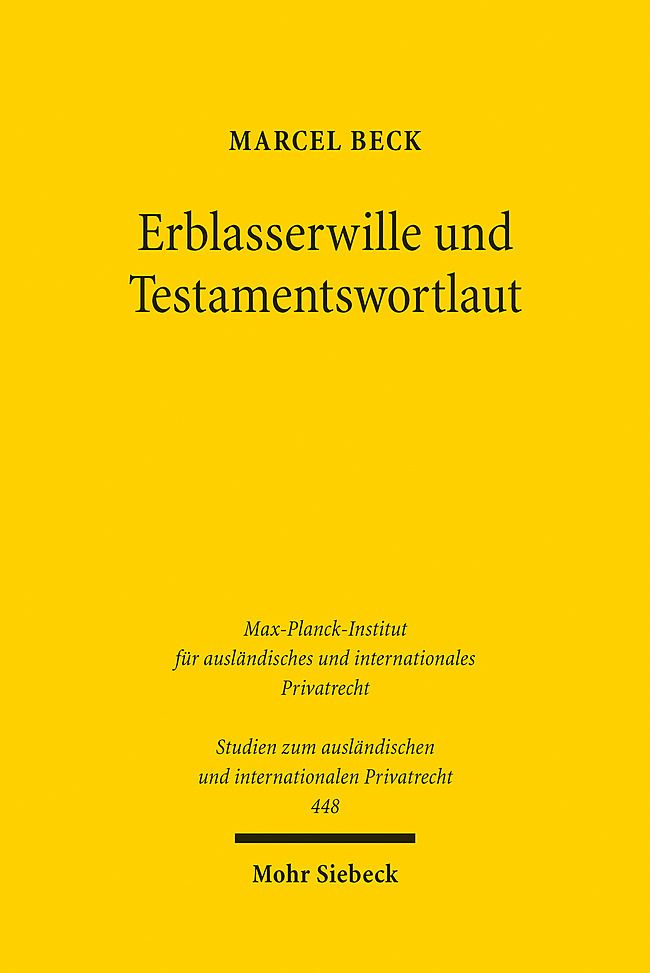 Erblasserwille und Testamentswortlaut main product photo