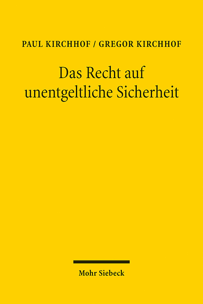 Das Recht auf unentgeltliche Sicherheit main product photo