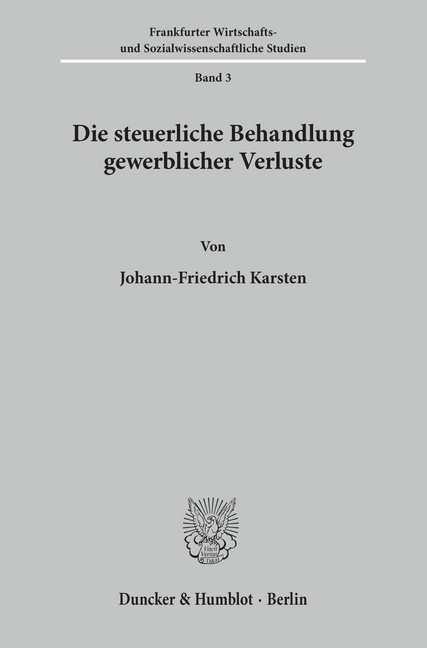 Die steuerliche Behandlung gewerblicher Verluste. main product photo