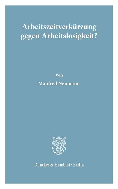 Arbeitszeitverkürzung gegen Arbeitslosigkeit? main product photo