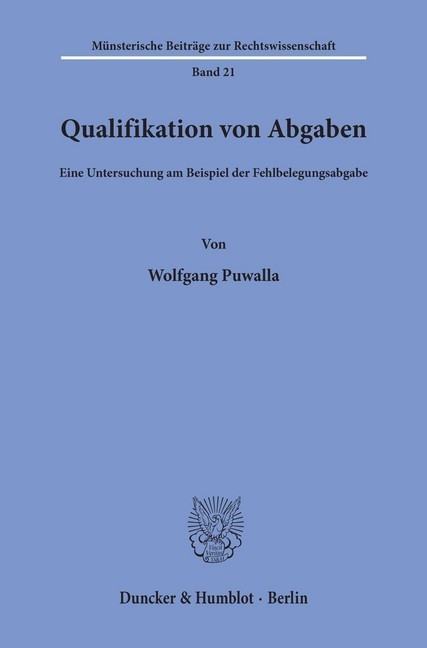 Qualifikation von Abgaben. main product photo