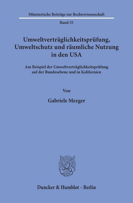 Umweltverträglichkeitsprüfung, Umweltschutz und räumliche Nutzung in den USA. main product photo