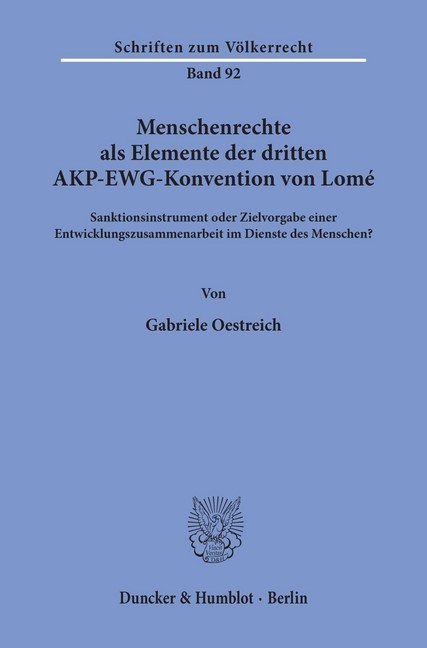 Menschenrechte als Elemente der dritten AKP-EWG-Konvention von Lomé. main product photo