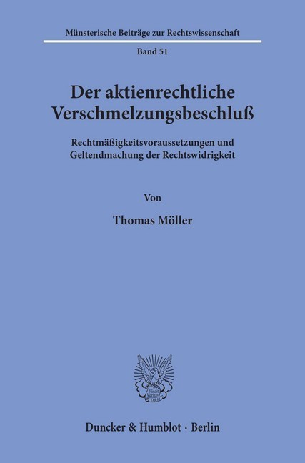 Der aktienrechtliche Verschmelzungsbeschluß. main product photo
