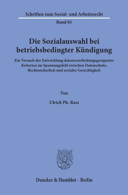 Die Sozialauswahl bei betriebsbedingter Kündigung. main product photo