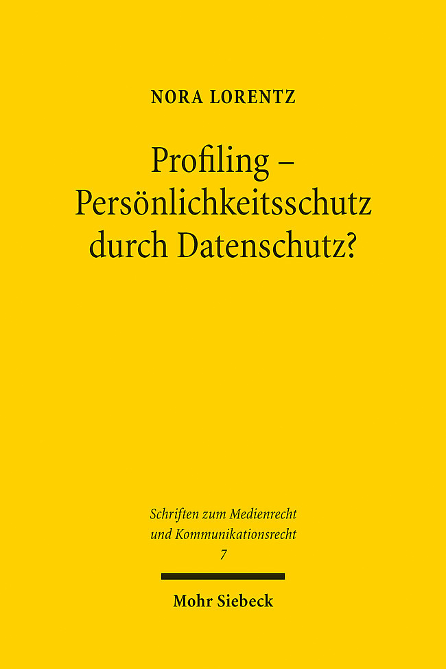 Profiling - Persönlichkeitsschutz durch Datenschutz? main product photo