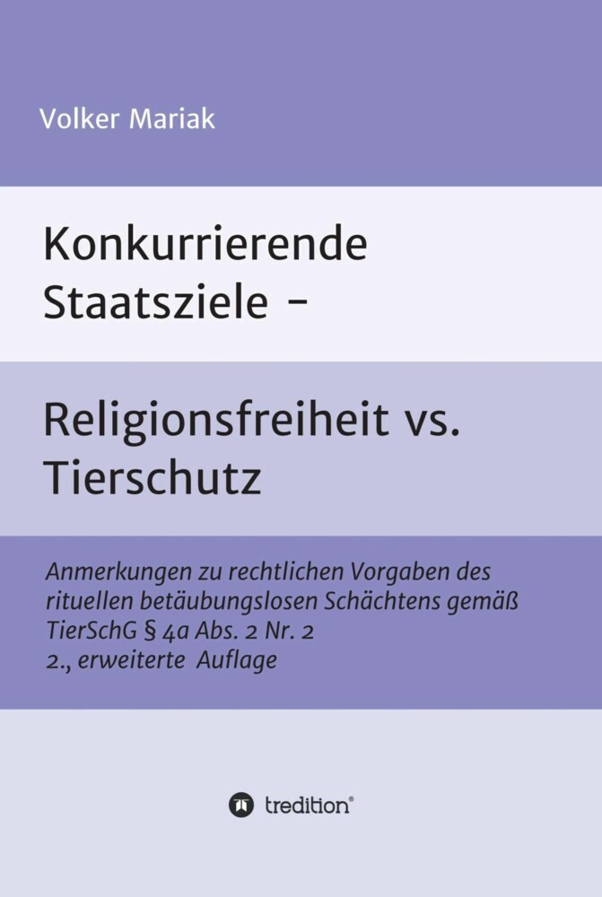 Konkurrierende Staatsziele - Religionsfreiheit vs. Tierschutz main product photo