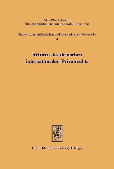 Reform des deutschen internationalen Privatrechts main product photo