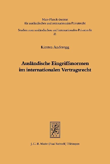 Ausländische Eingriffsnormen im internationalen Vertragsrecht main product photo