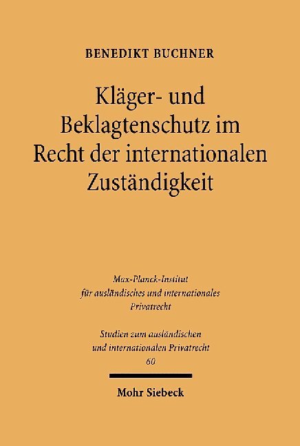 Kläger- und Beklagtenschutz im Recht der internationalen Zuständigkeit main product photo