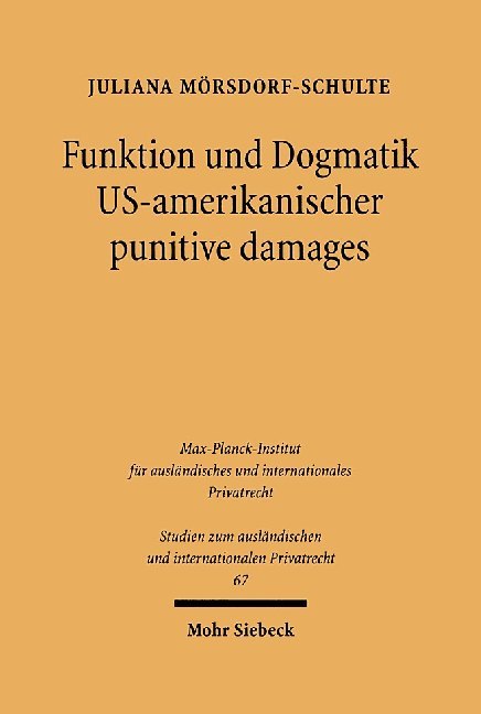Funktion und Dogmatik US-amerikanischer punitive damages main product photo