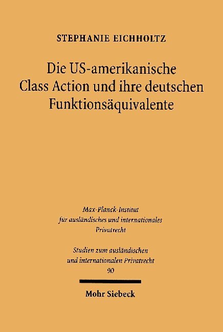 Die US-amerikanische Class Action und ihre deutsche Funktionsäquivalente main product photo