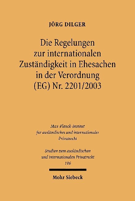 Die Regelungen zur internationalen Zuständigkeit in Ehesachen in der Verordnung (EG) Nr. 2201/2003 main product photo