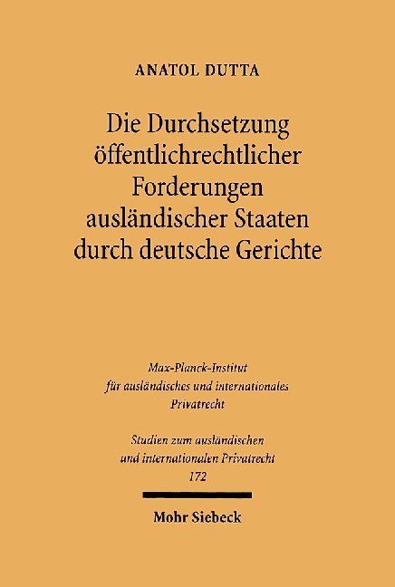 Die Durchsetzung öffentlichrechtlicher Forderungen ausländischer Staaten durch deutsche Gerichte main product photo