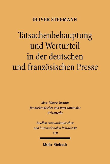 Tatsachenbehauptung und Werturteil in der deutschen und französischen Presse main product photo