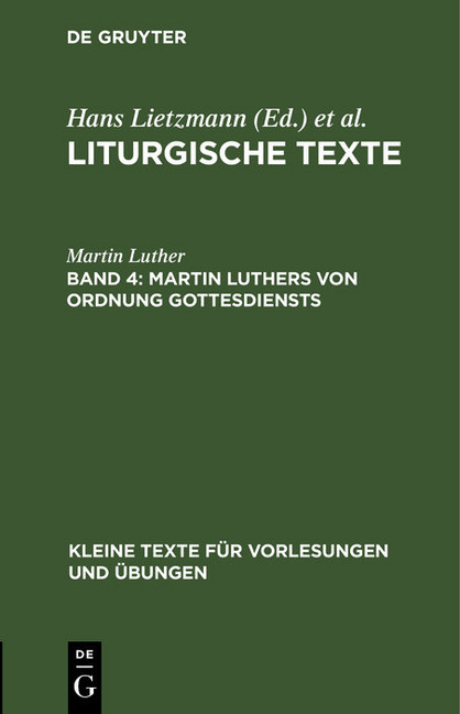 Martin Luthers Von Ordnung Gottesdiensts main product photo