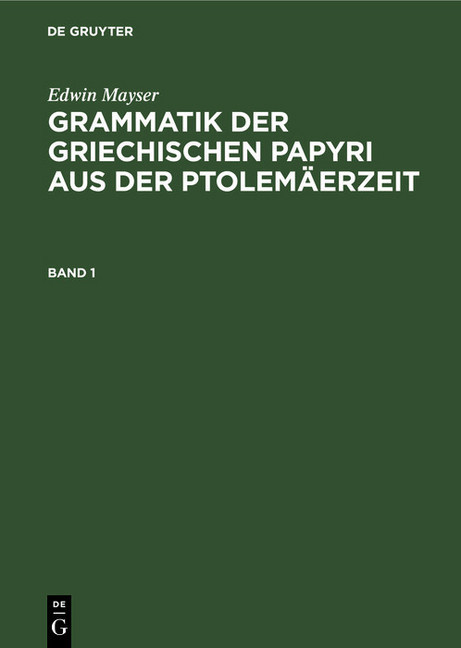 Grammatik der griechischen Papyri aus der Ptolemäerzeit main product photo