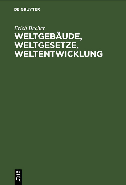 Weltgebäude, Weltgesetze, Weltentwicklung main product photo