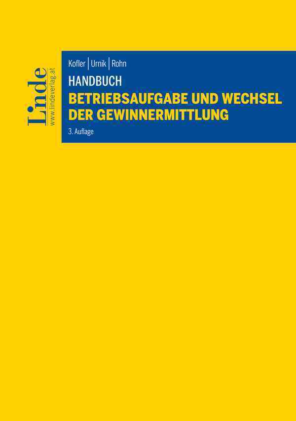 Handbuch Betriebsaufgabe und Wechsel der Gewinnermittlung main product photo