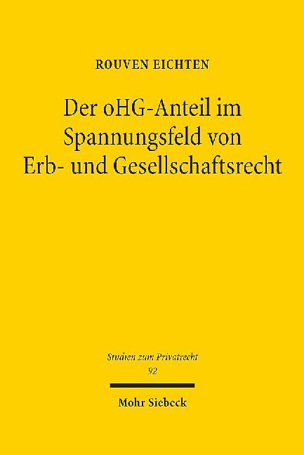Der oHG-Anteil im Spannungsfeld von Erb- und Gesellschaftsrecht main product photo