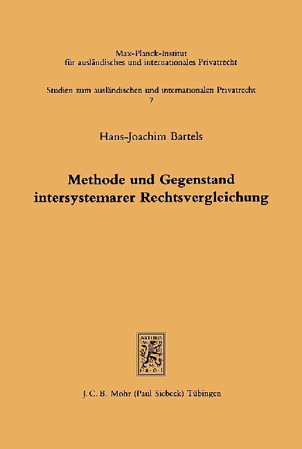 Methode und Gegenstand intersystemarer Rechtsvergleichung main product photo