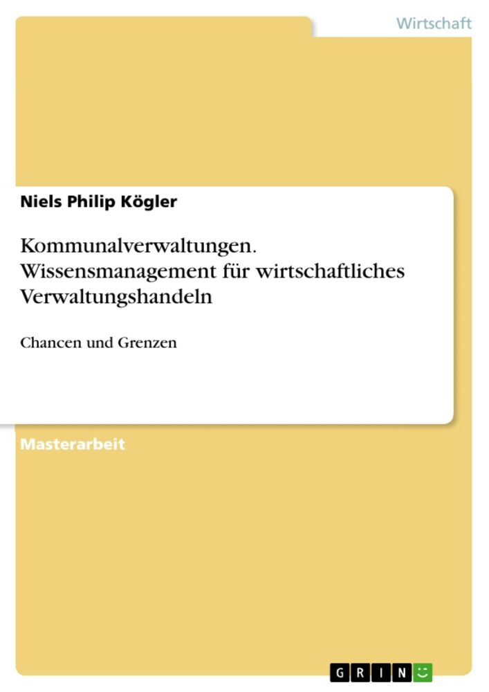 Kommunalverwaltungen. Wissensmanagement für wirtschaftliches Verwaltungshandeln main product photo