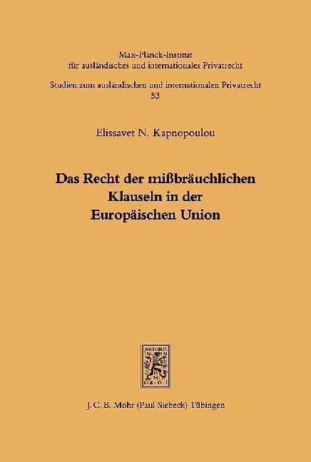 Das Recht der mißbräuchlichen Klauseln in der Europäischen Union main product photo