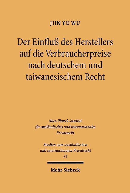 Der Einfluß des Herstellers auf die Verbraucherpreise nach deutschem und taiwanesischem Recht main product photo