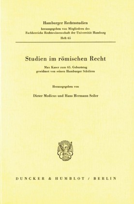 Studien im römischen Recht.