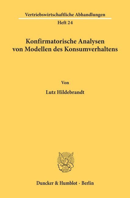 Konfirmatorische Analysen von Modellen des Konsumverhaltens. main product photo