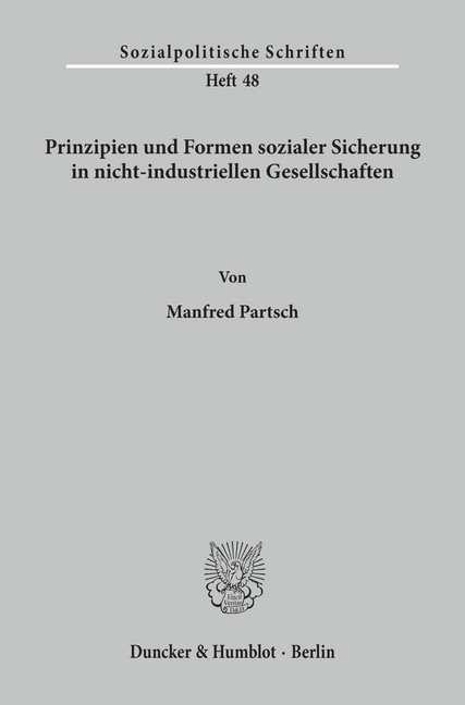 Prinzipien und Formen sozialer Sicherung in nicht-industriellen Gesellschaften. main product photo