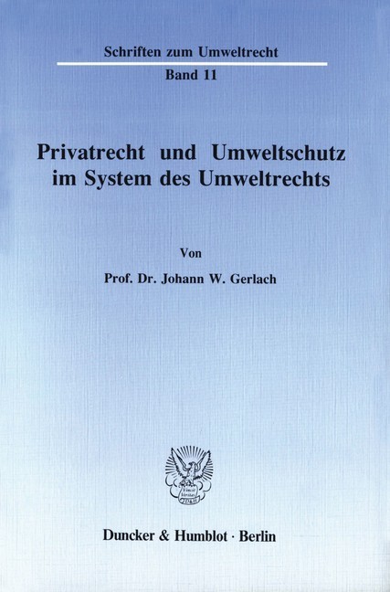 Privatrecht und Umweltschutz im System des Umweltrechts. main product photo
