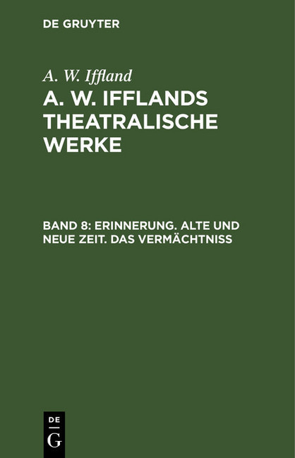 Erinnerung. Alte und neue Zeit. Das Vermächtniß main product photo
