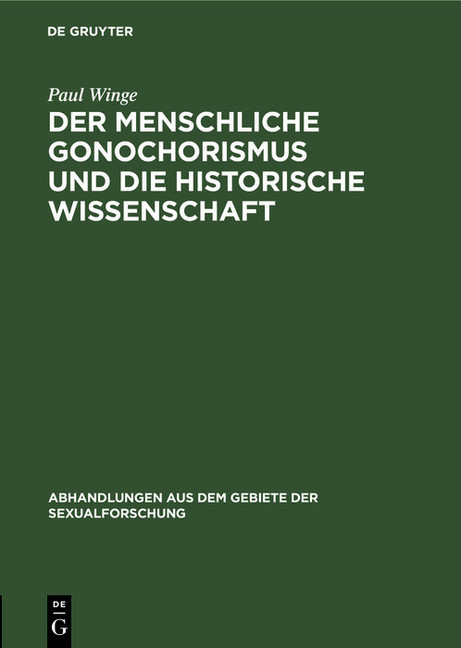Der menschliche Gonochorismus und die historische Wissenschaft main product photo