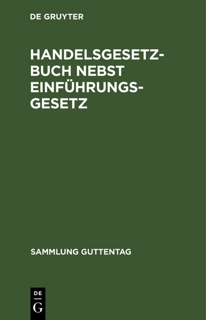 Handelsgesetzbuch nebst Einführungsgesetz main product photo